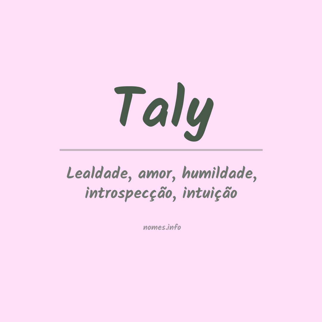 Significado do nome Taly