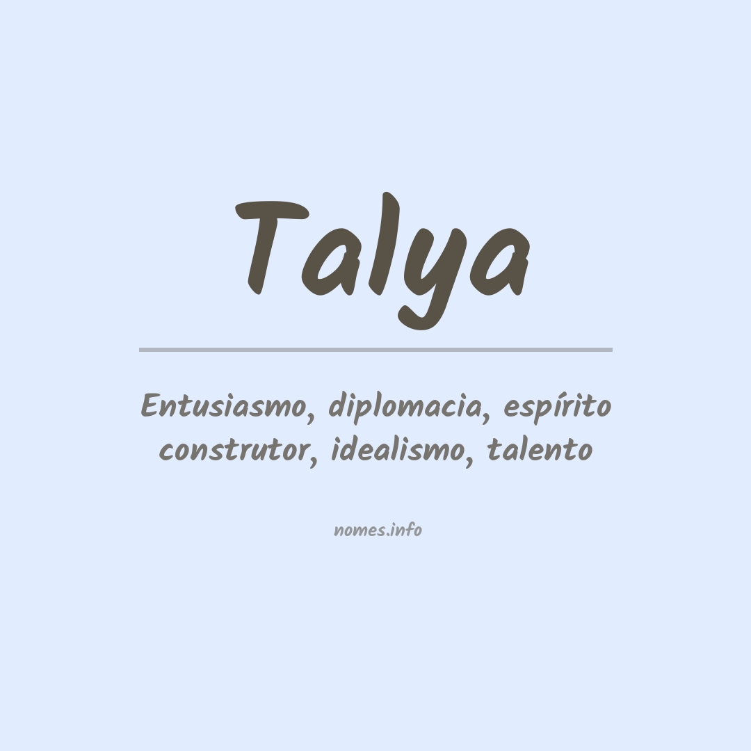 Significado do nome Talya