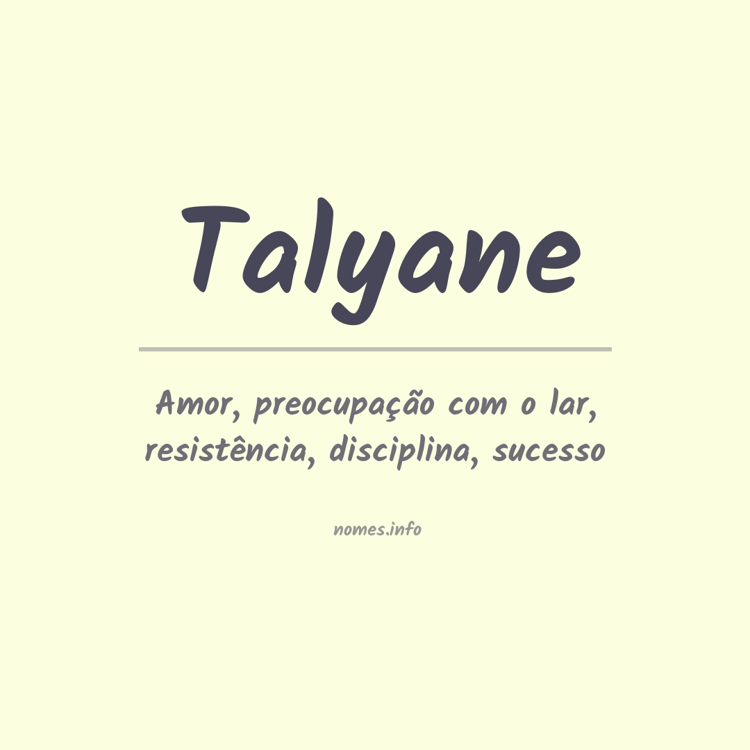 Significado do nome Talyane