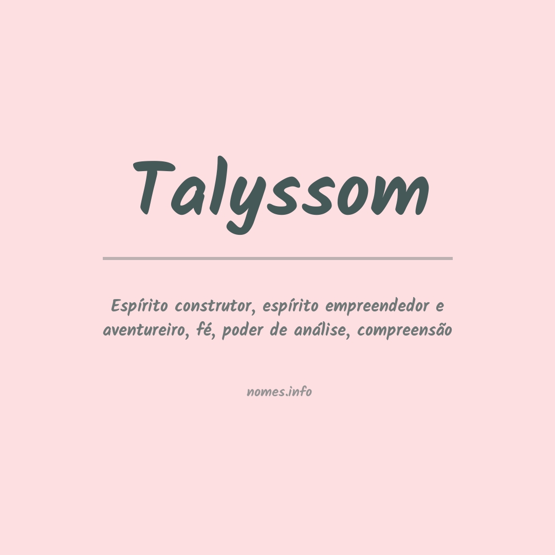 Significado do nome Talyssom