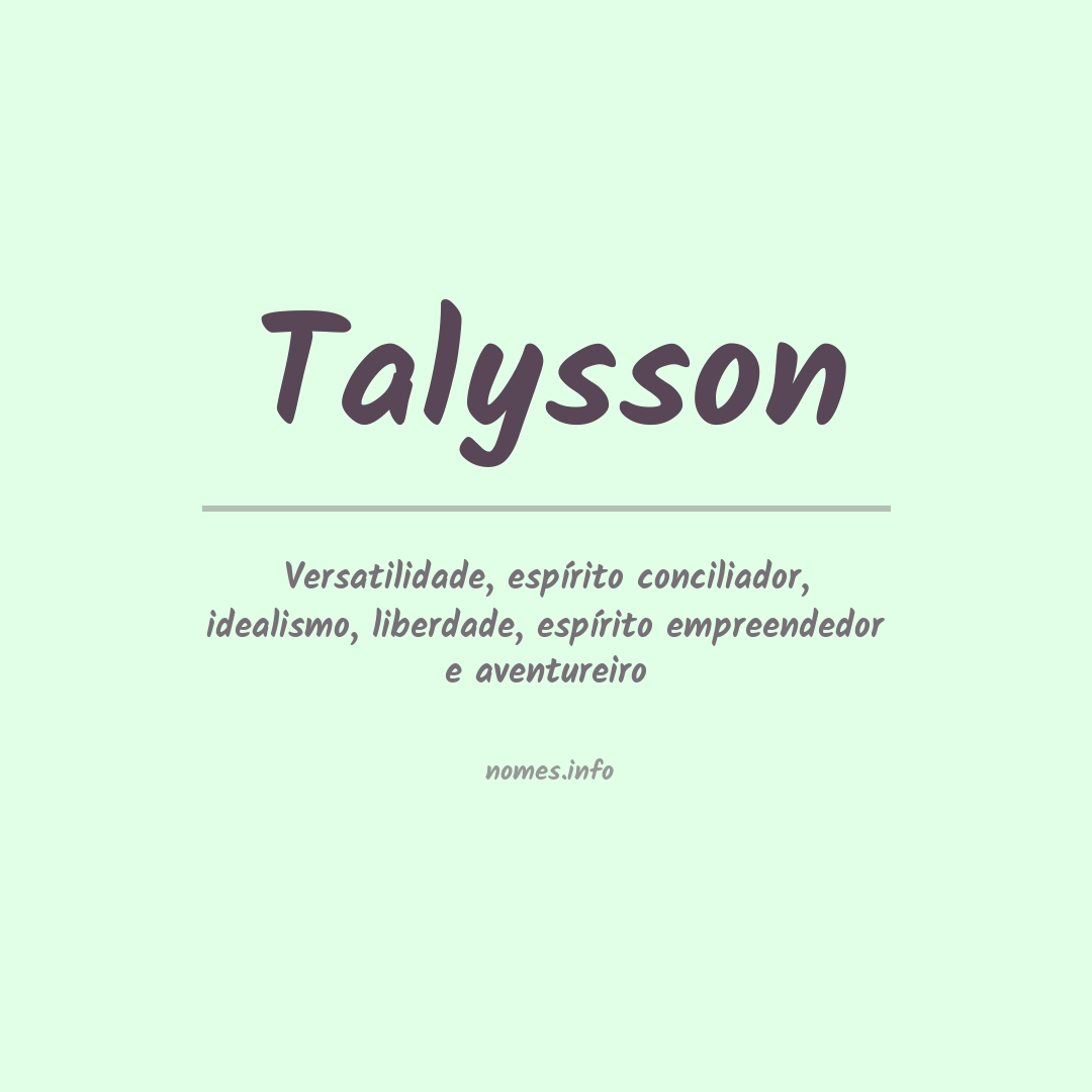 Significado do nome Talysson