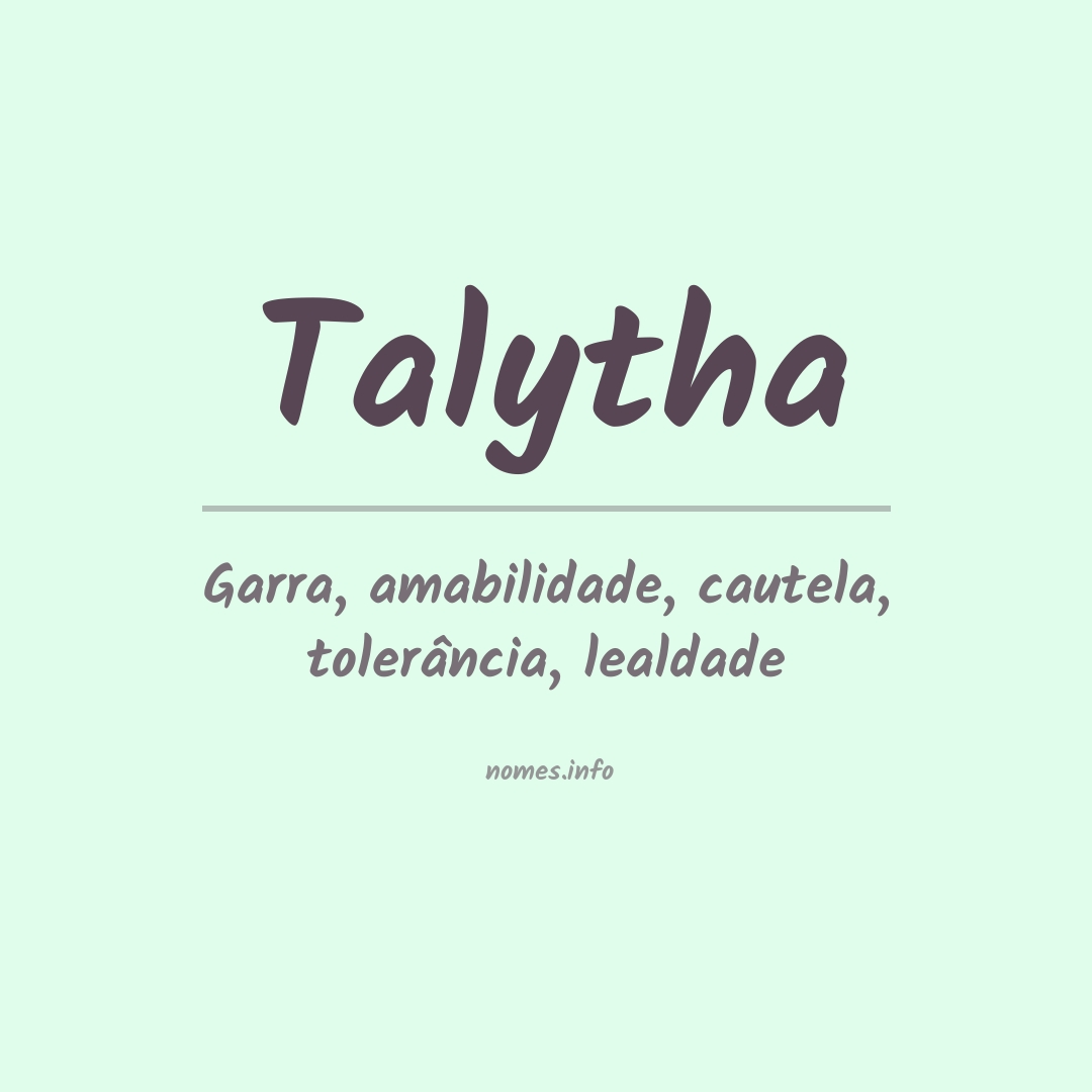 Significado do nome Talytha