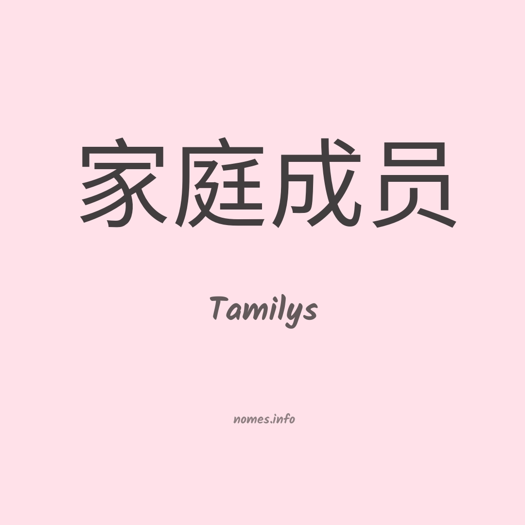 Tamilys em chinês