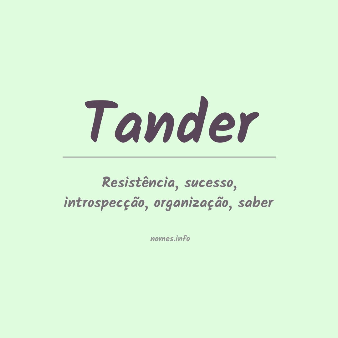 Significado do nome Tander