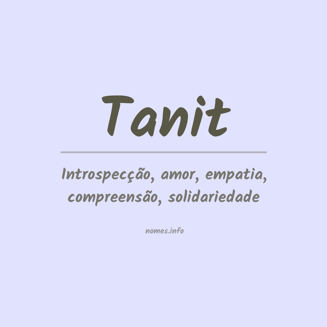 Significado do nome Tanit