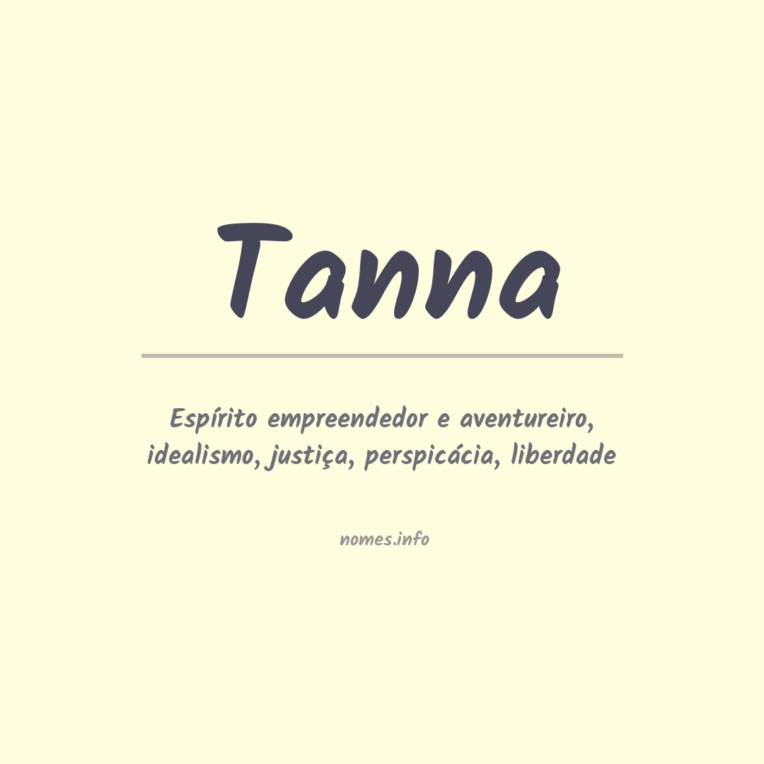 Significado do nome Tanna