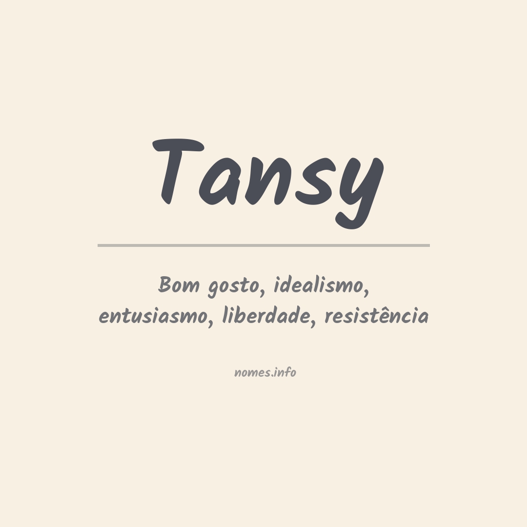 Significado do nome Tansy