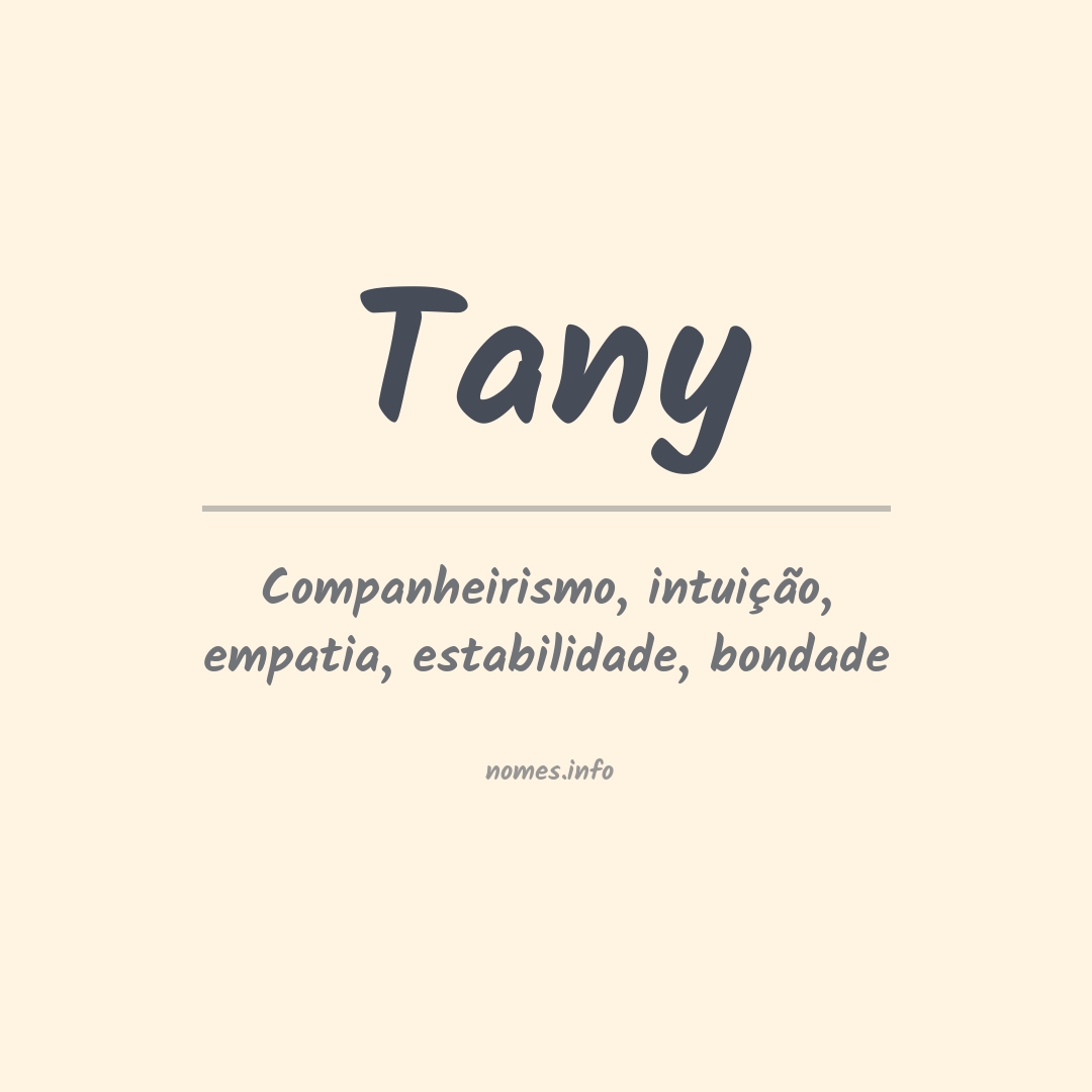 Significado do nome Tany