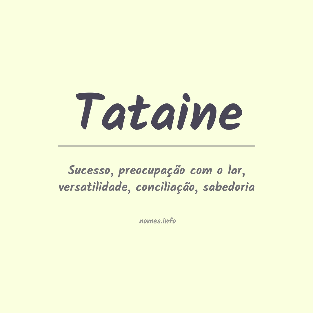 Significado do nome Tataine