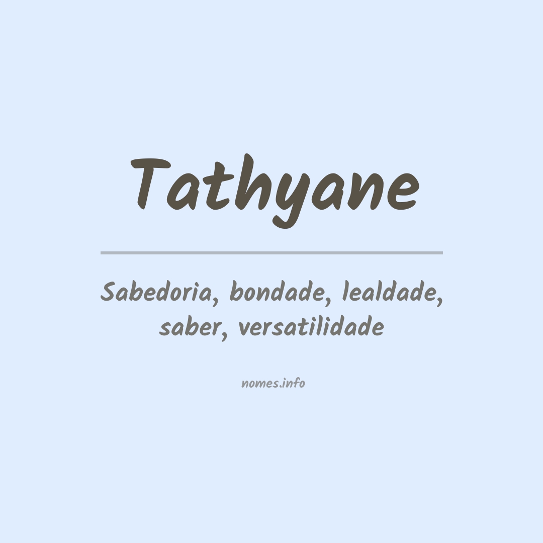 Significado do nome Tathyane