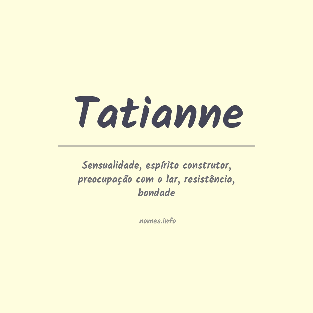 Significado do nome Tatianne