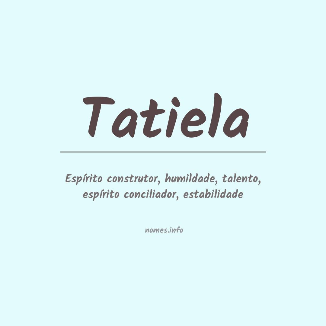Significado do nome Tatiela