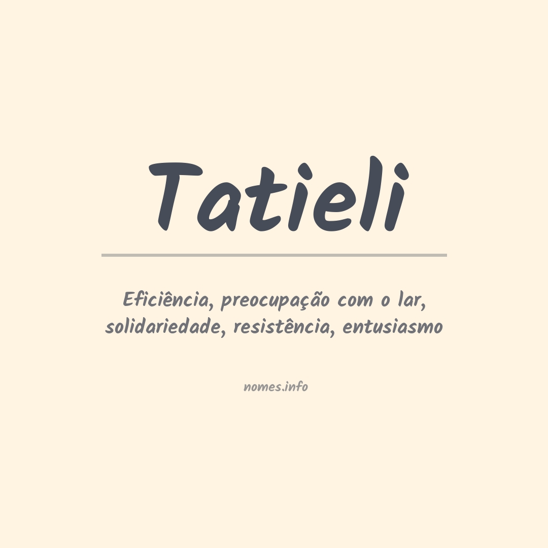 Significado do nome Tatieli