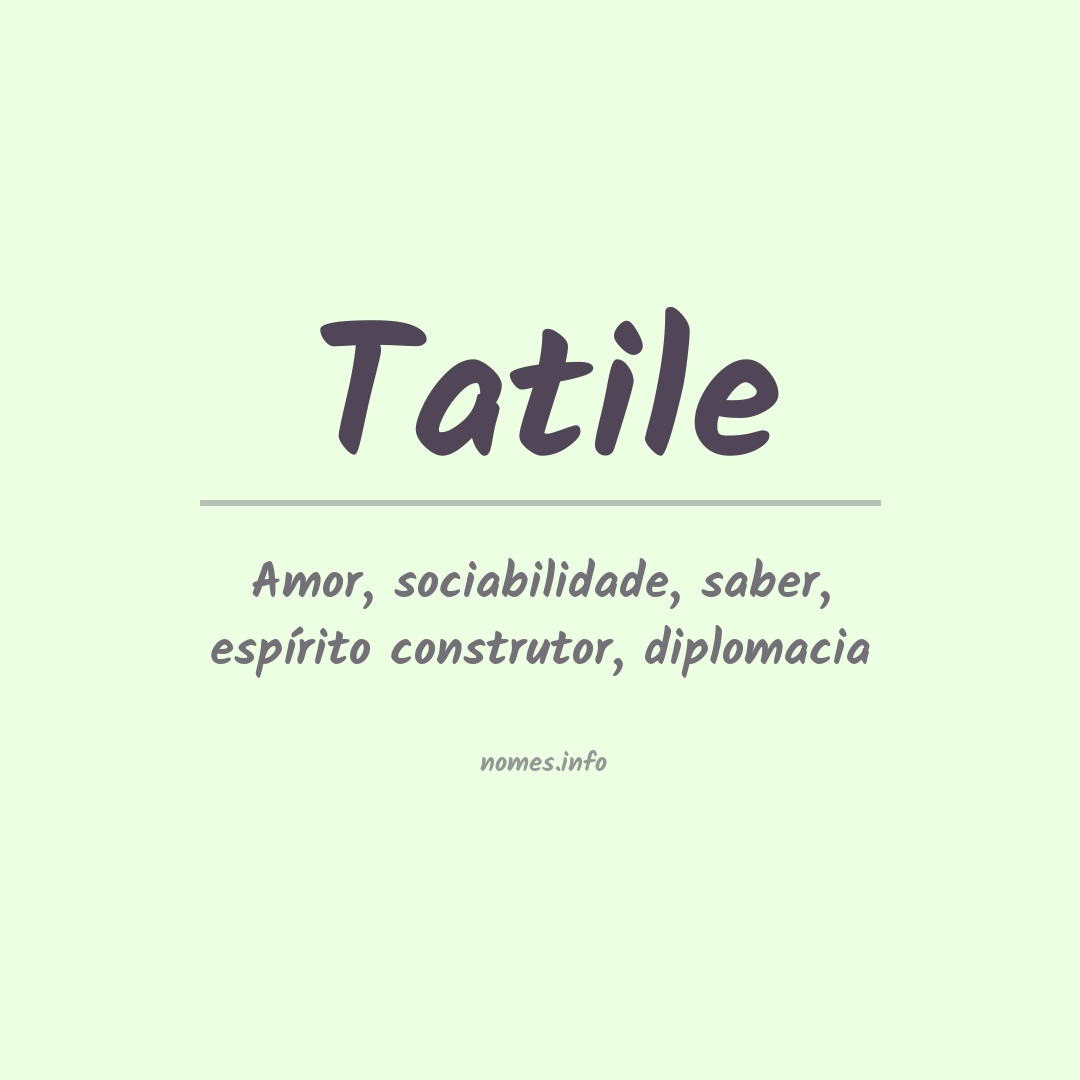 Significado do nome Tatile Significado do nome Tatile