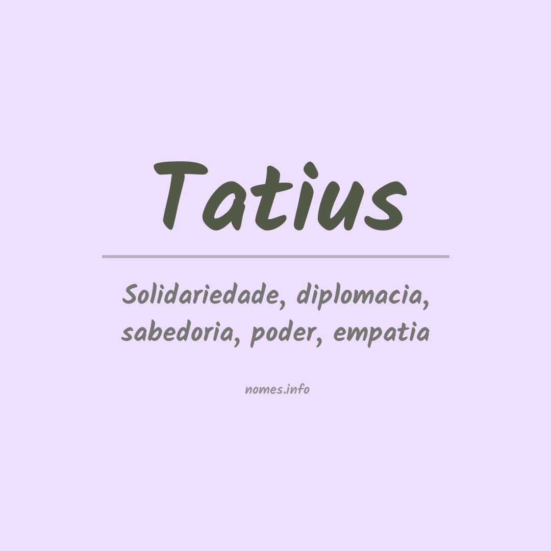 Significado do nome Tatius