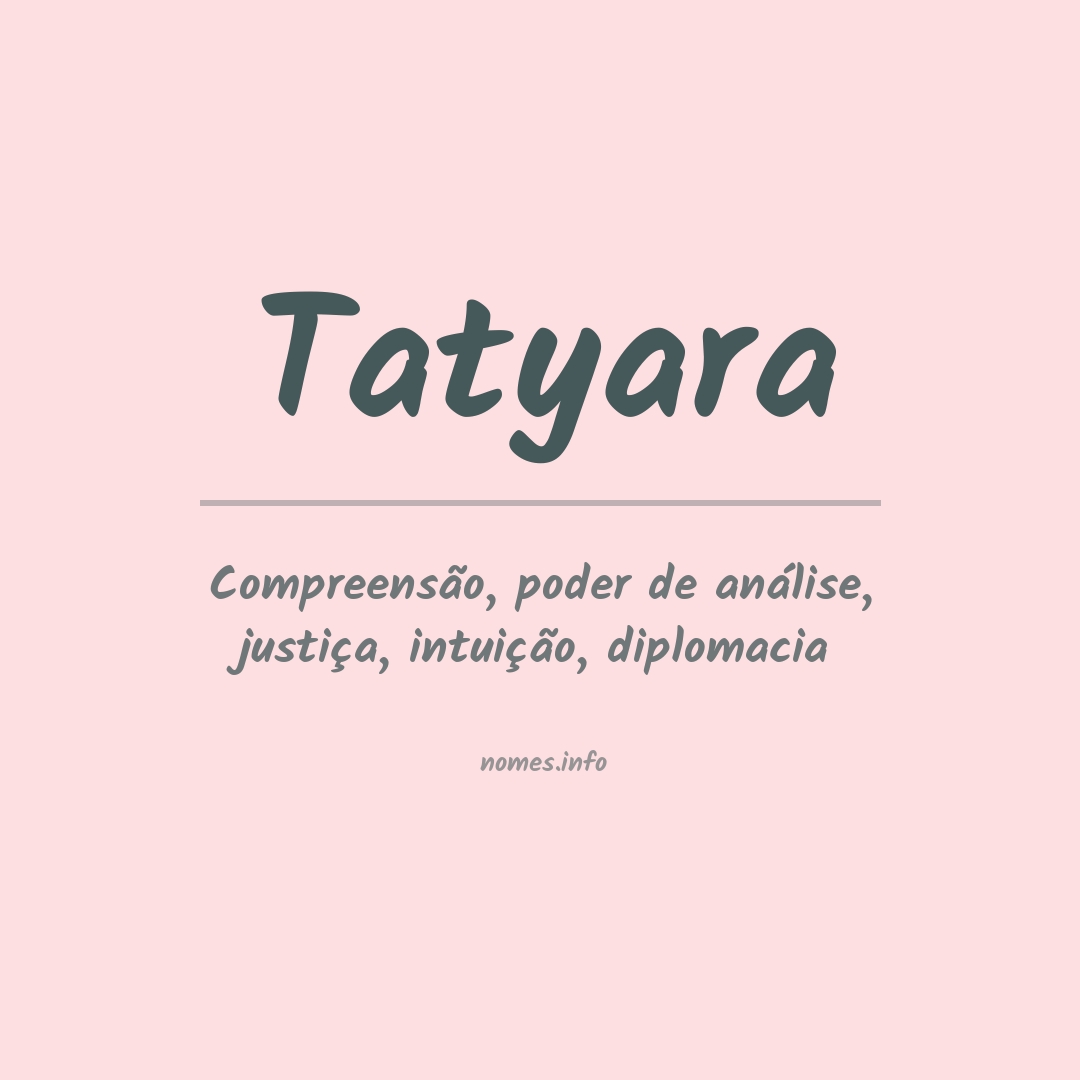 Significado do nome Tatyara