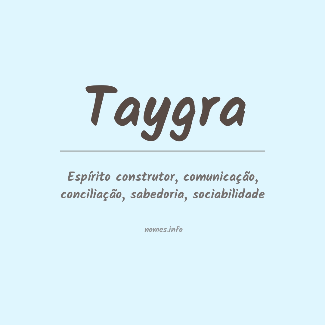 Significado do nome Taygra
