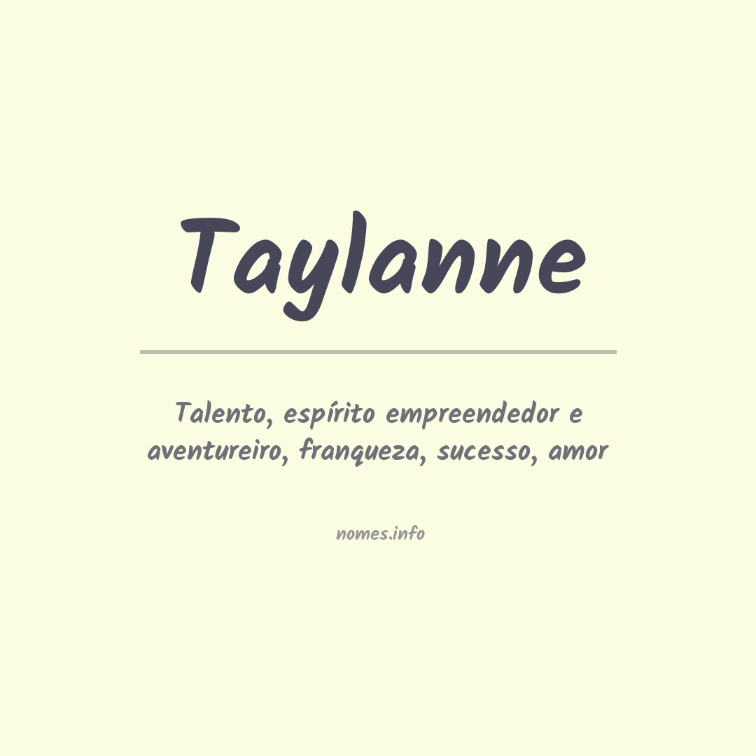 Significado do nome Taylanne