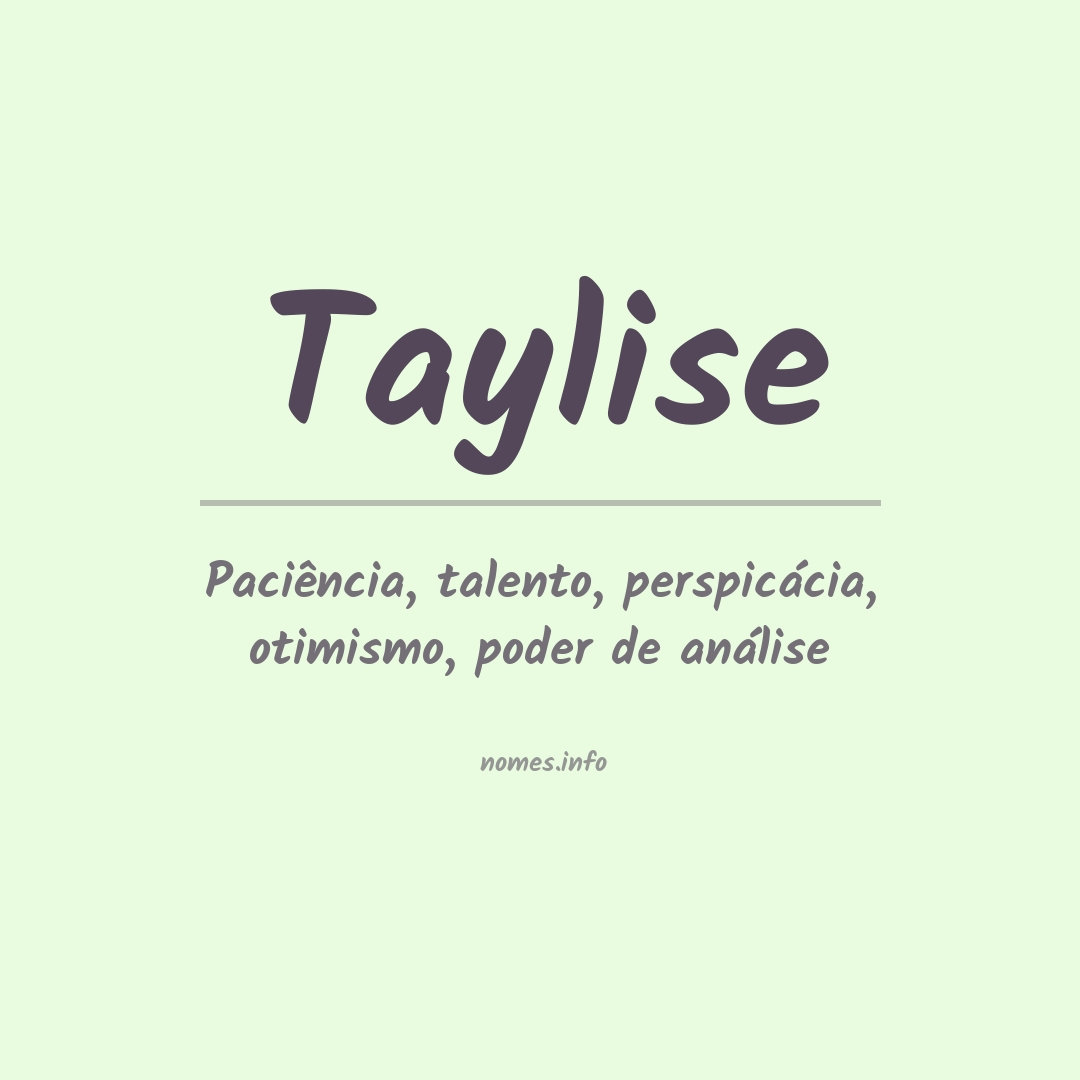 Significado do nome Taylise
