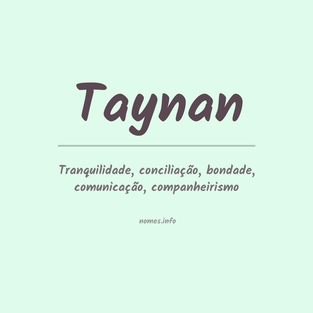 Significado do nome Taynan