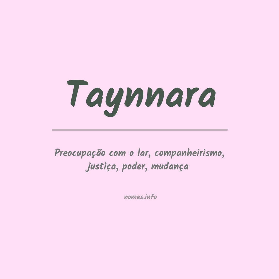 Significado do nome Taynnara