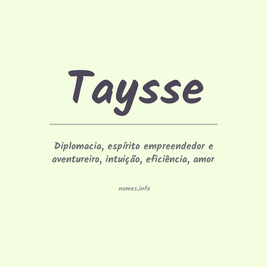 Significado do nome Taysse