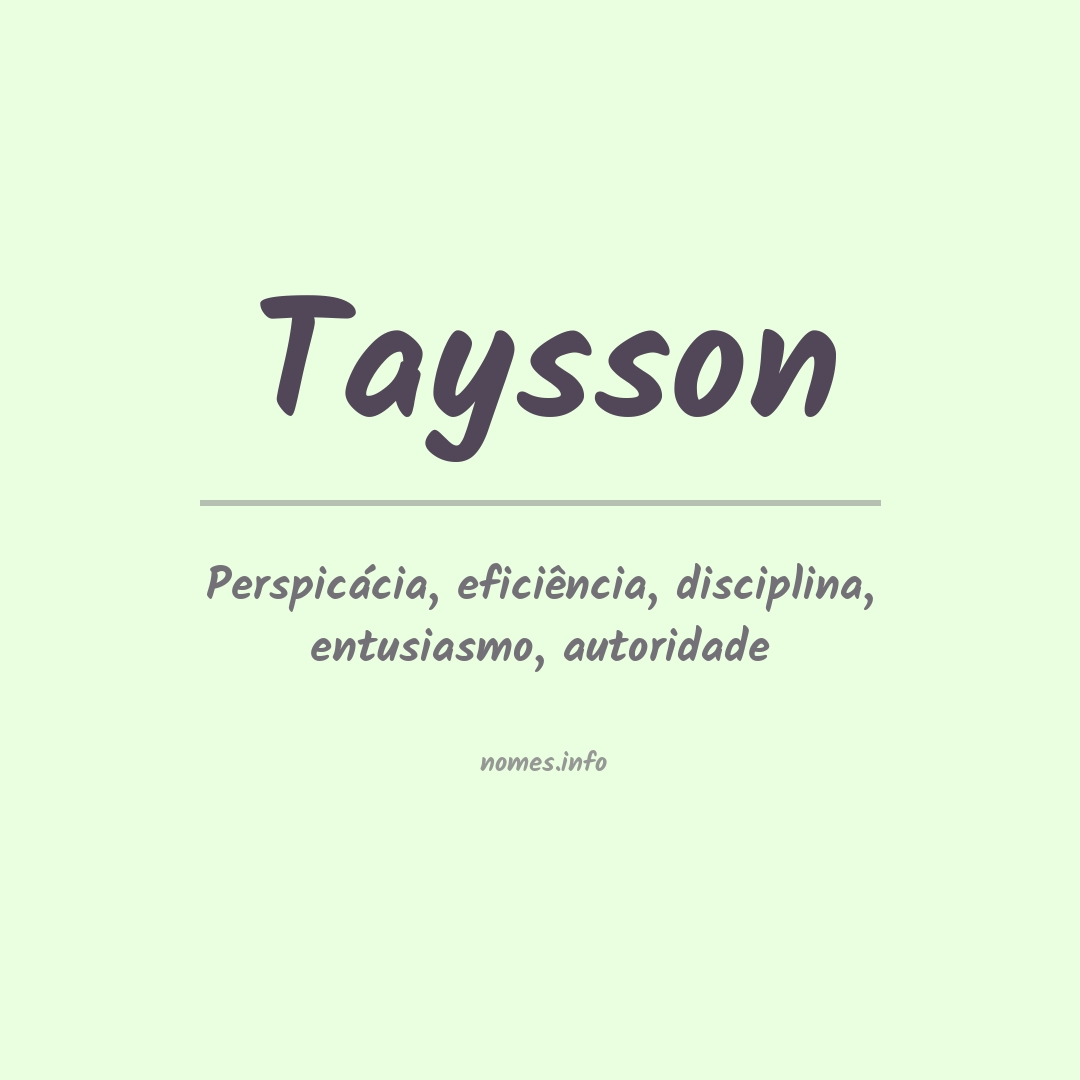 Significado do nome Taysson