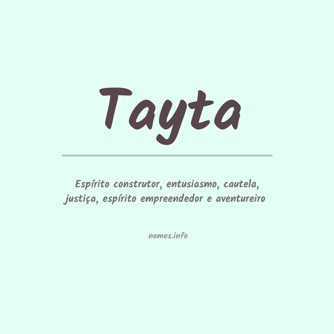 Significado do nome Tayta