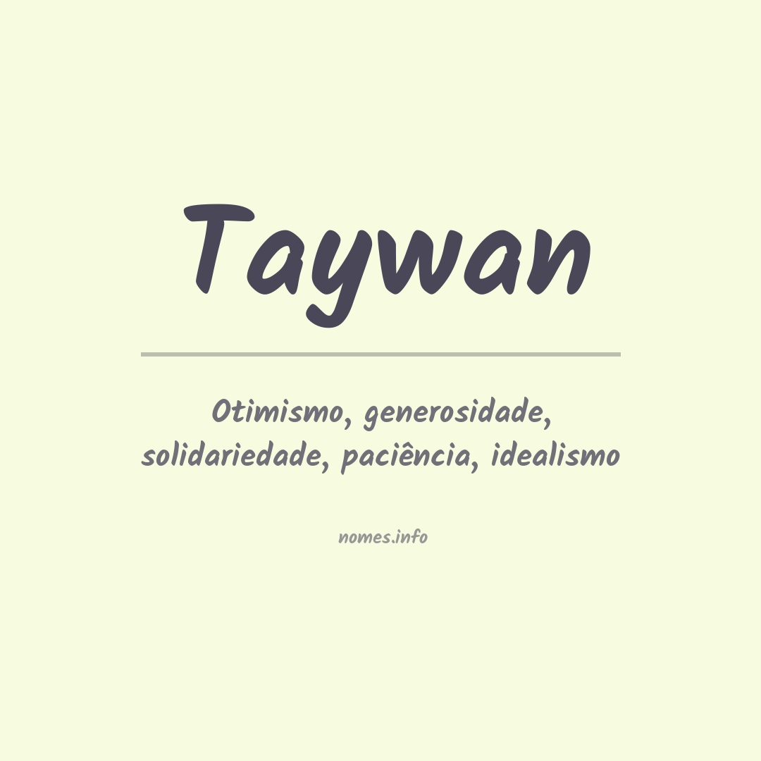 Significado do nome Taywan