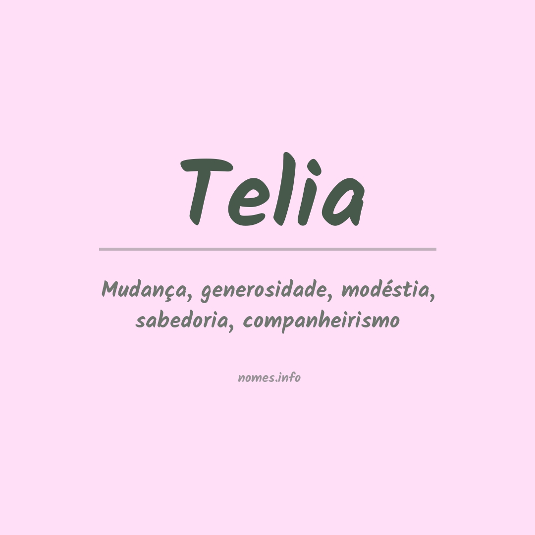 Significado do nome Telia