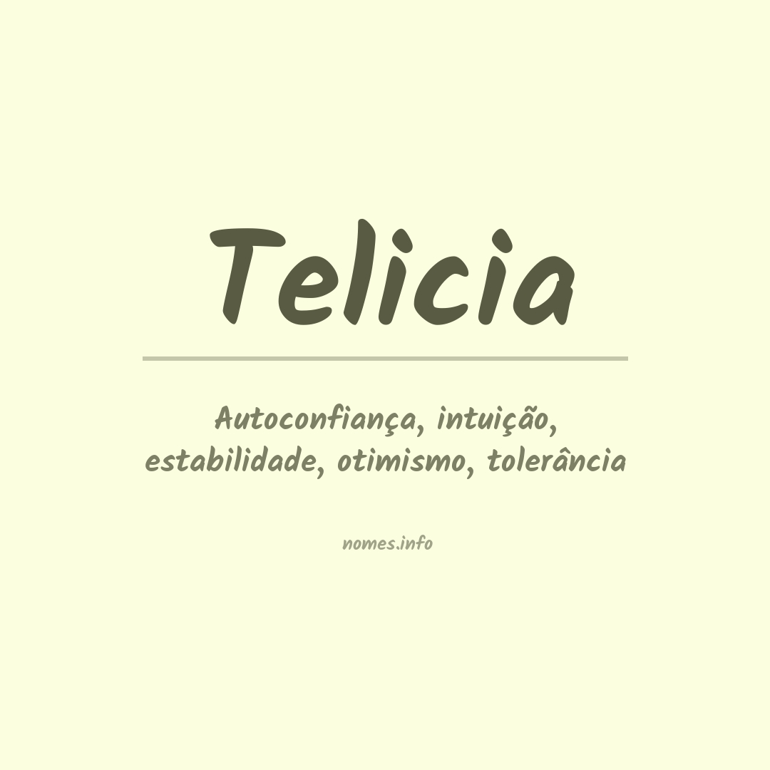 Significado do nome Telicia