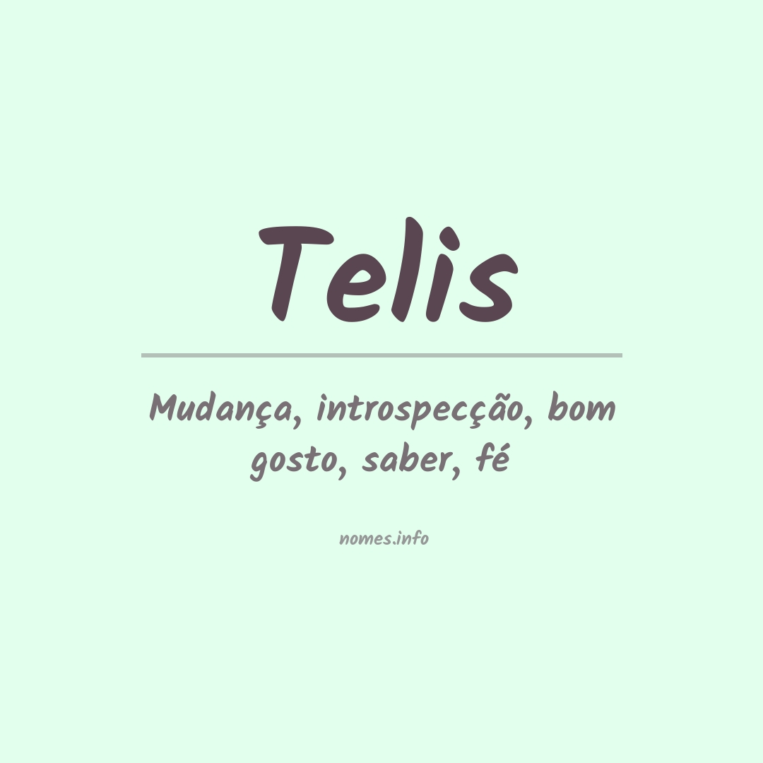 Significado do nome Telis