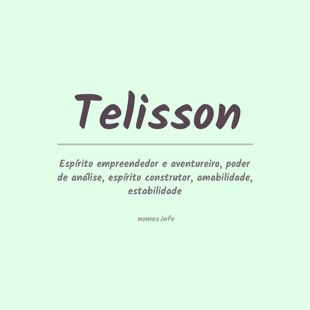 Significado do nome Telisson