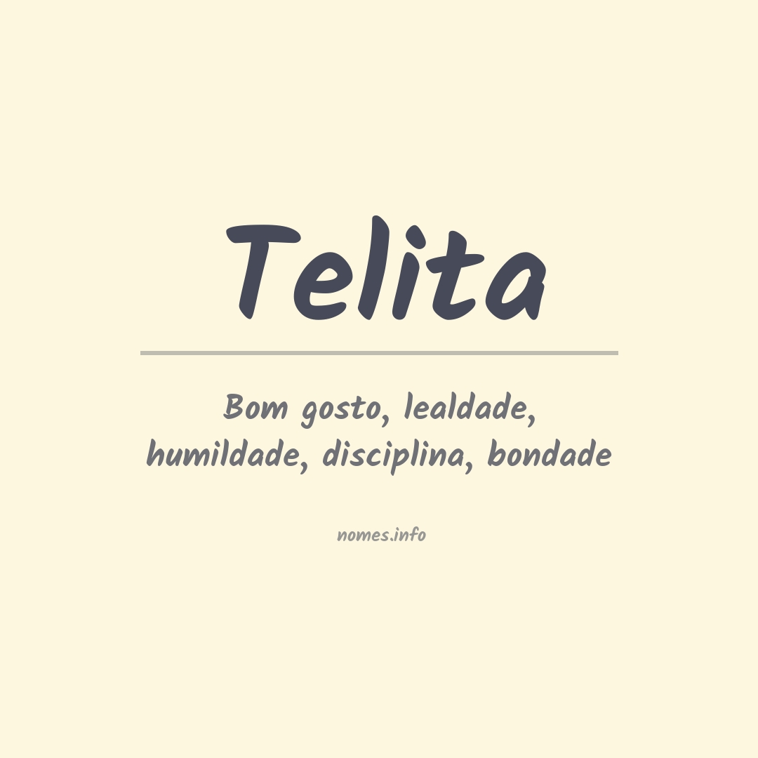 Significado do nome Telita