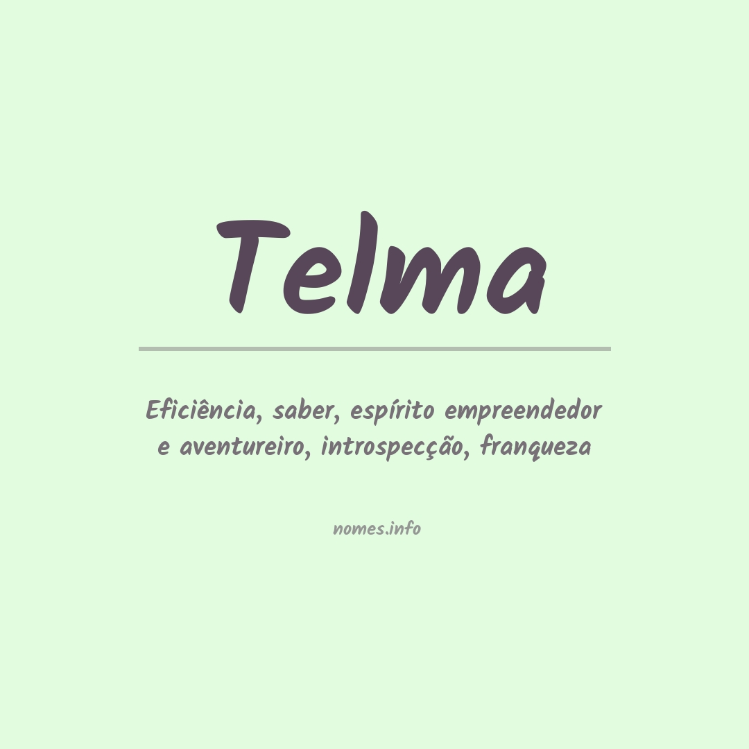Significado do nome Telma