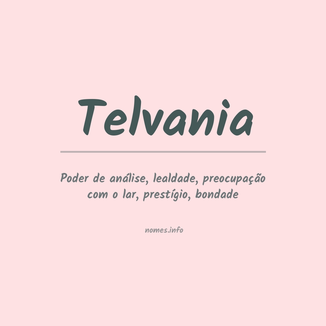 Significado do nome Telvania