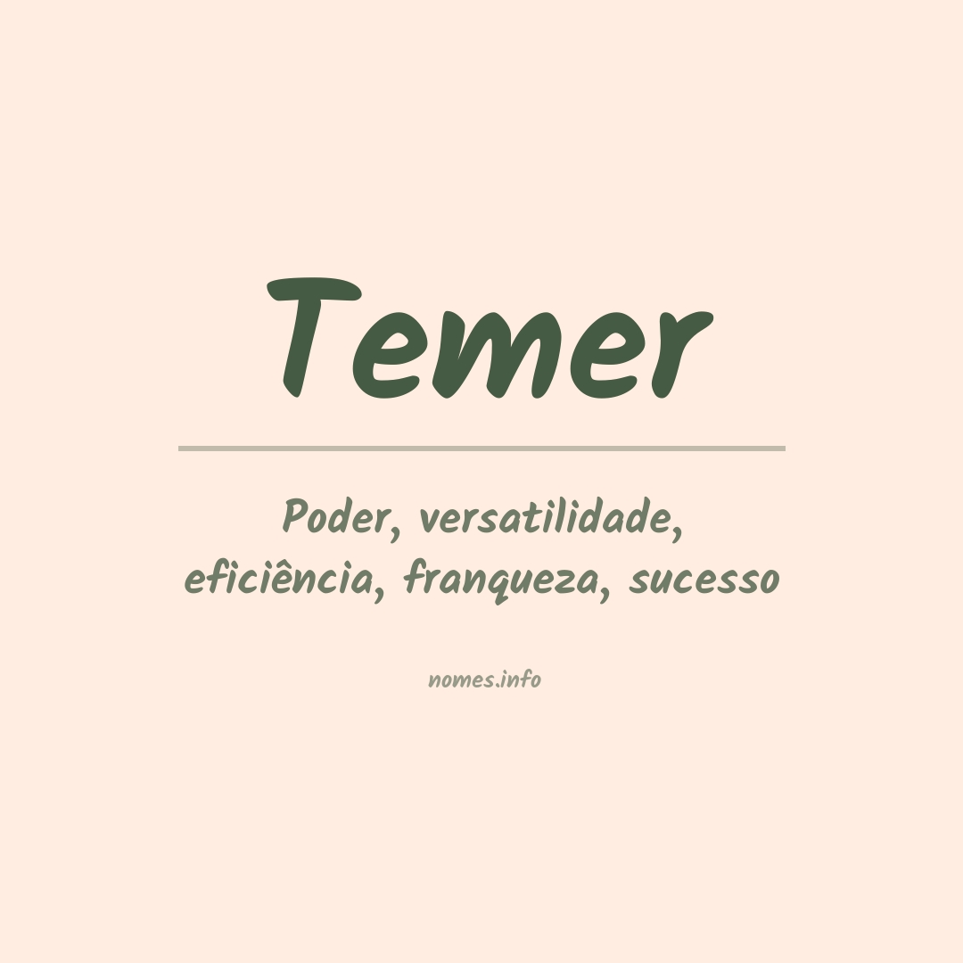Significado do nome Temer