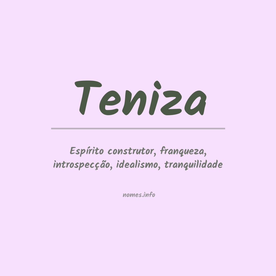 Significado do nome Teniza