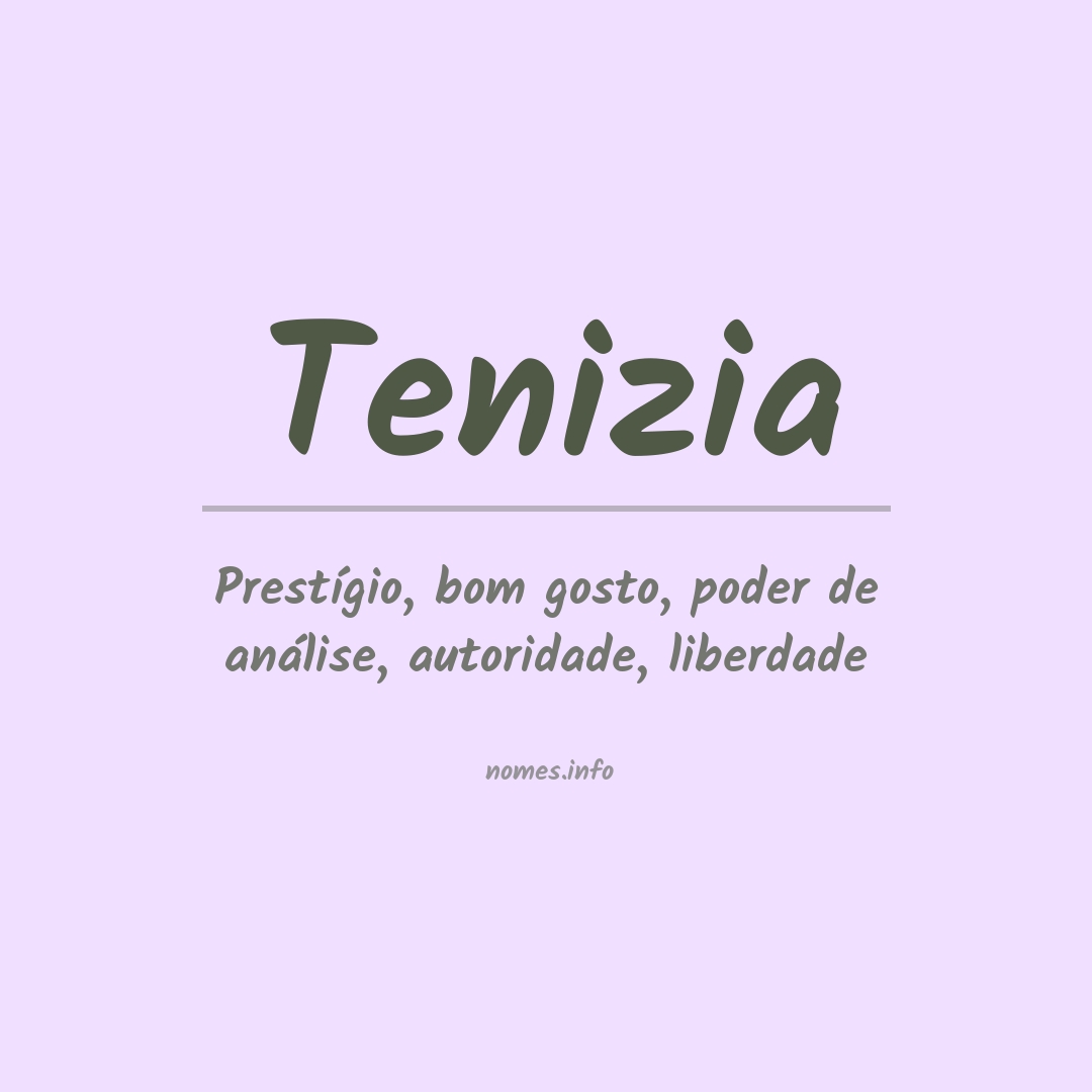 Significado do nome Tenizia