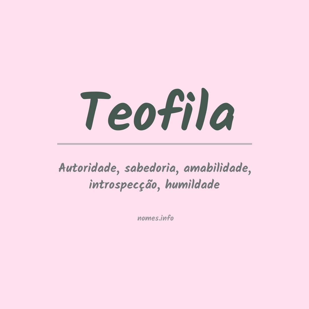 Significado do nome Teofila