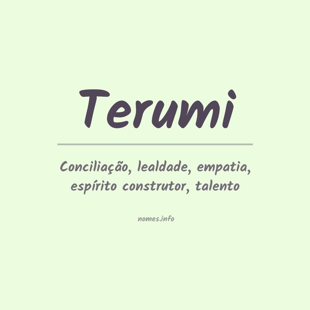 Significado do nome Terumi