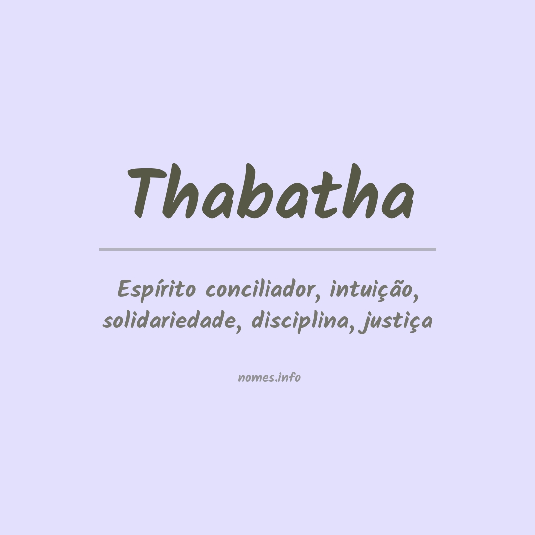 Significado do nome Thabatha