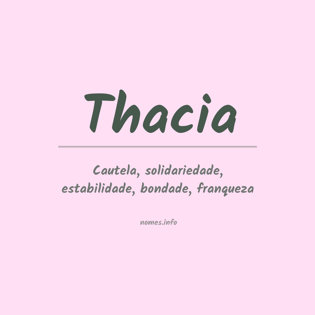 Significado do nome Thacia