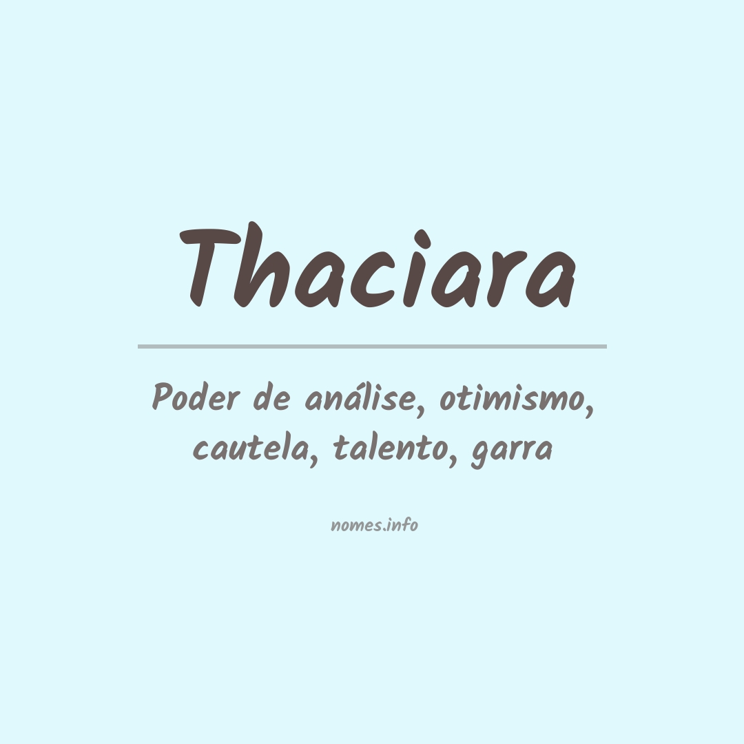 Significado do nome Thaciara