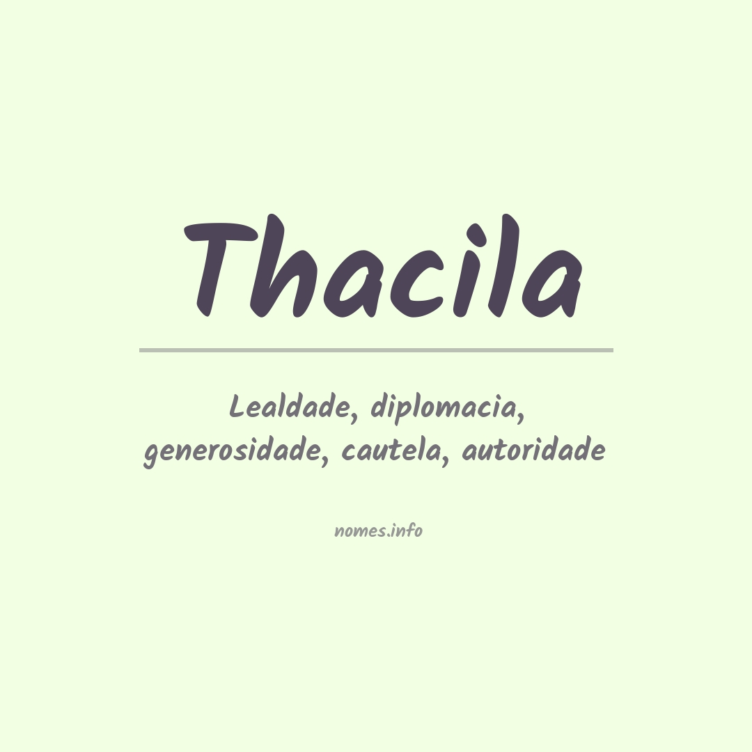 Significado do nome Thacila