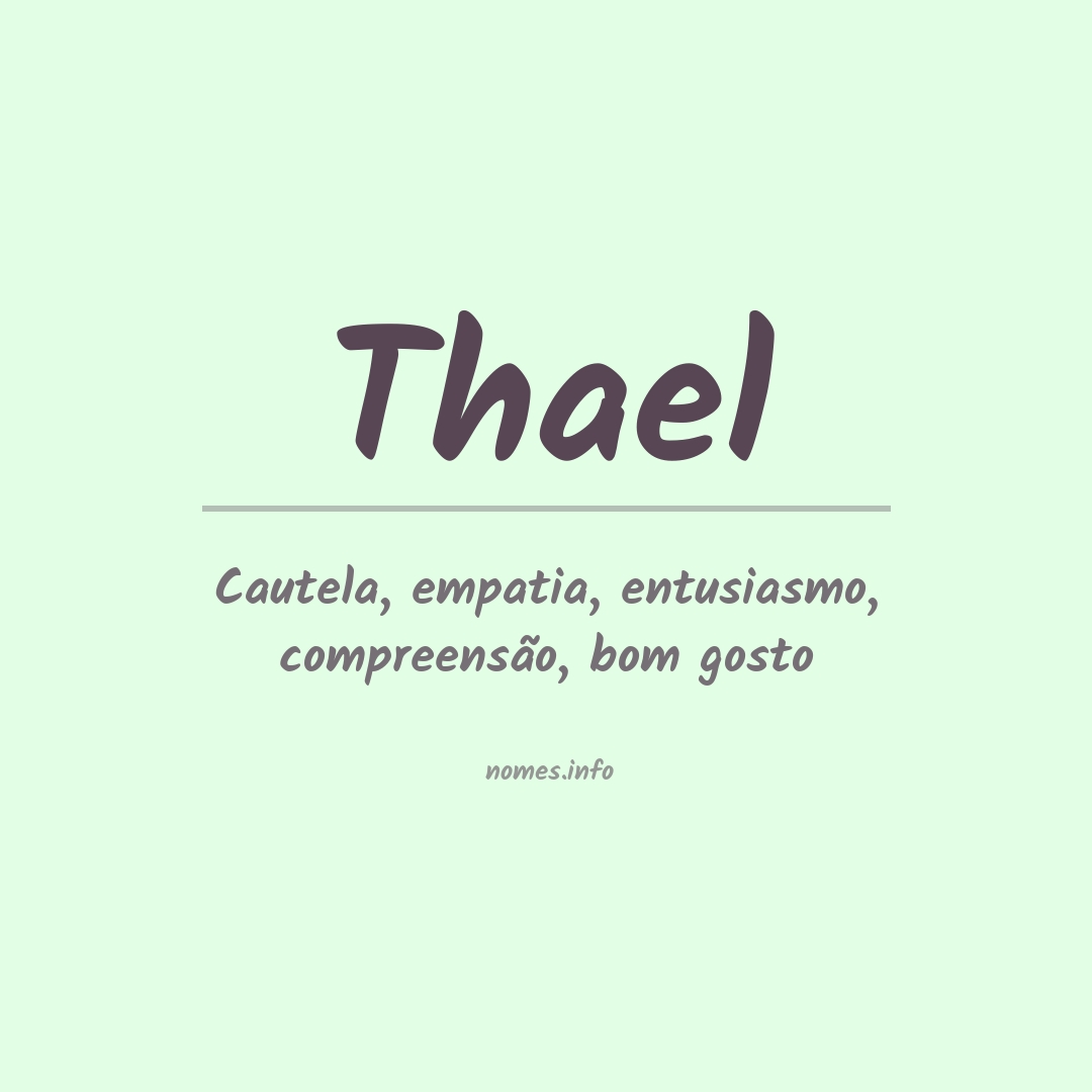 Significado do nome Thael