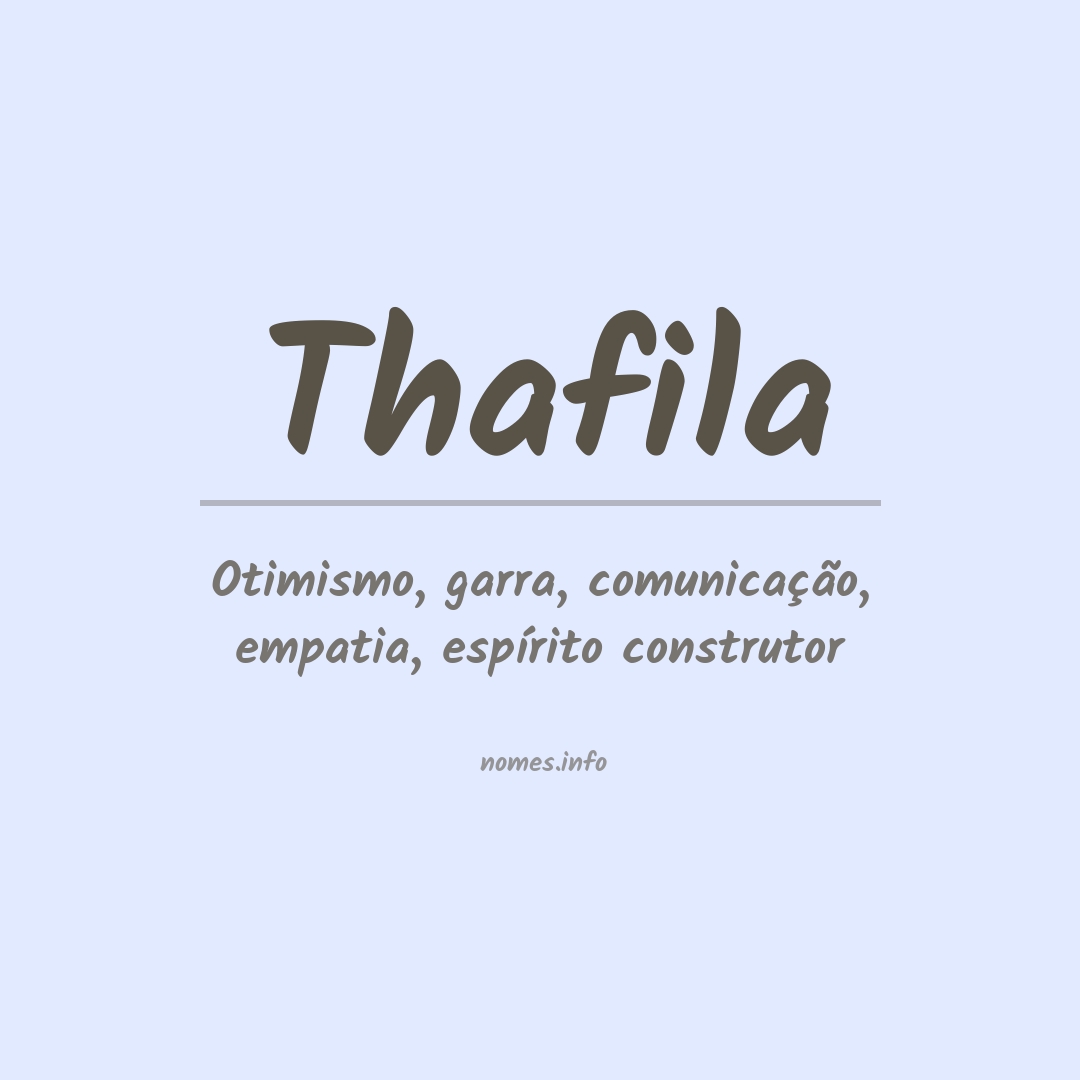 Significado do nome Thafila