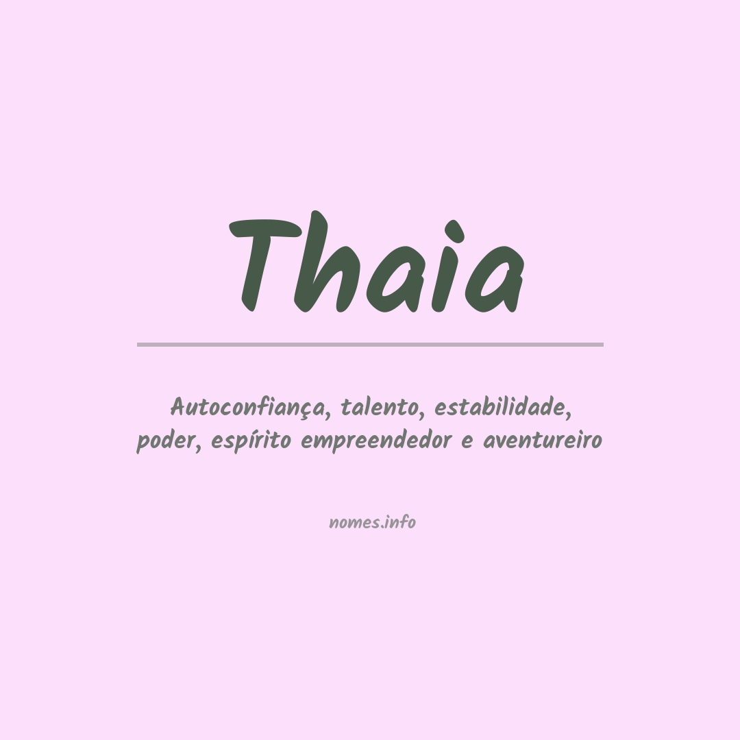 Significado do nome Thaia