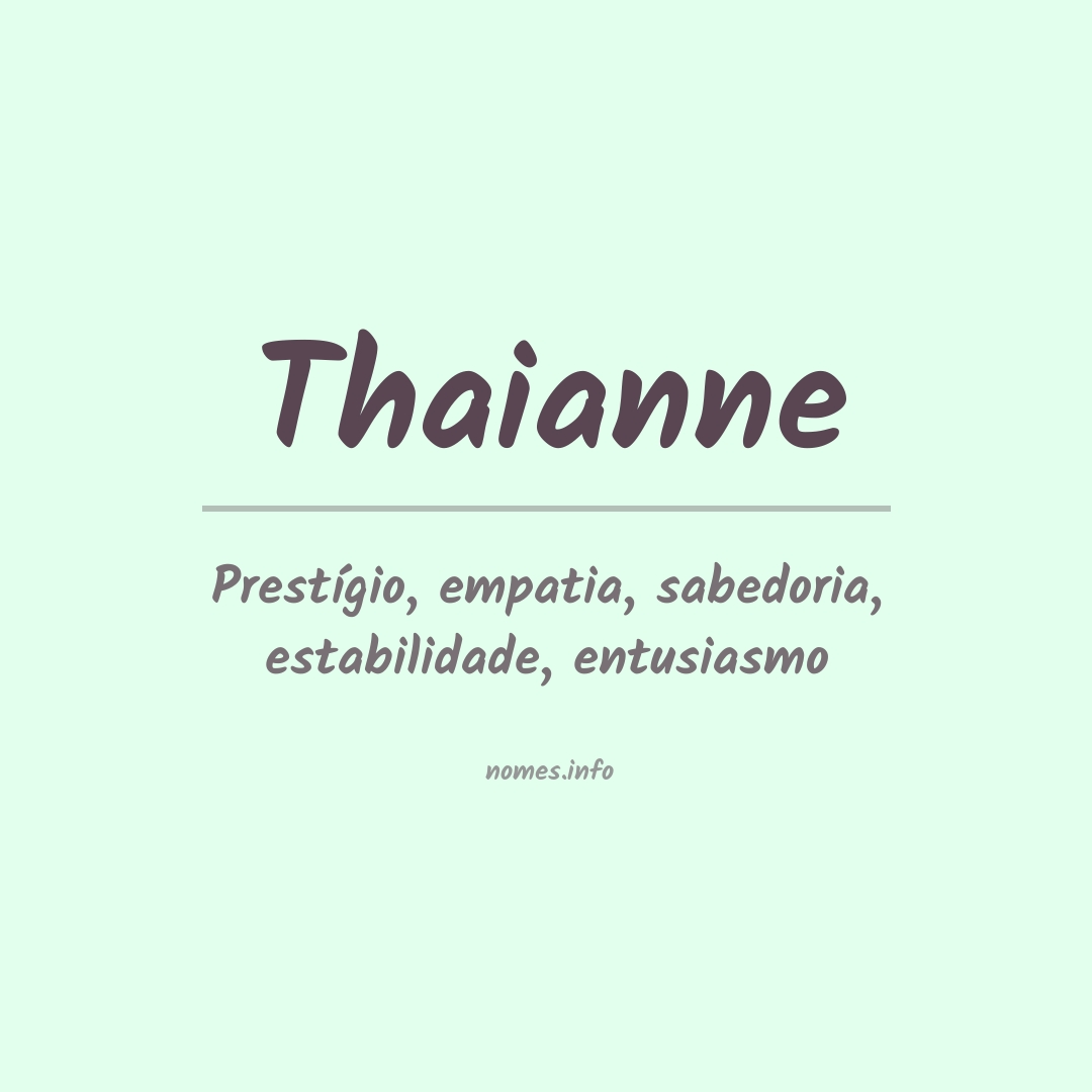 Significado do nome Thaianne