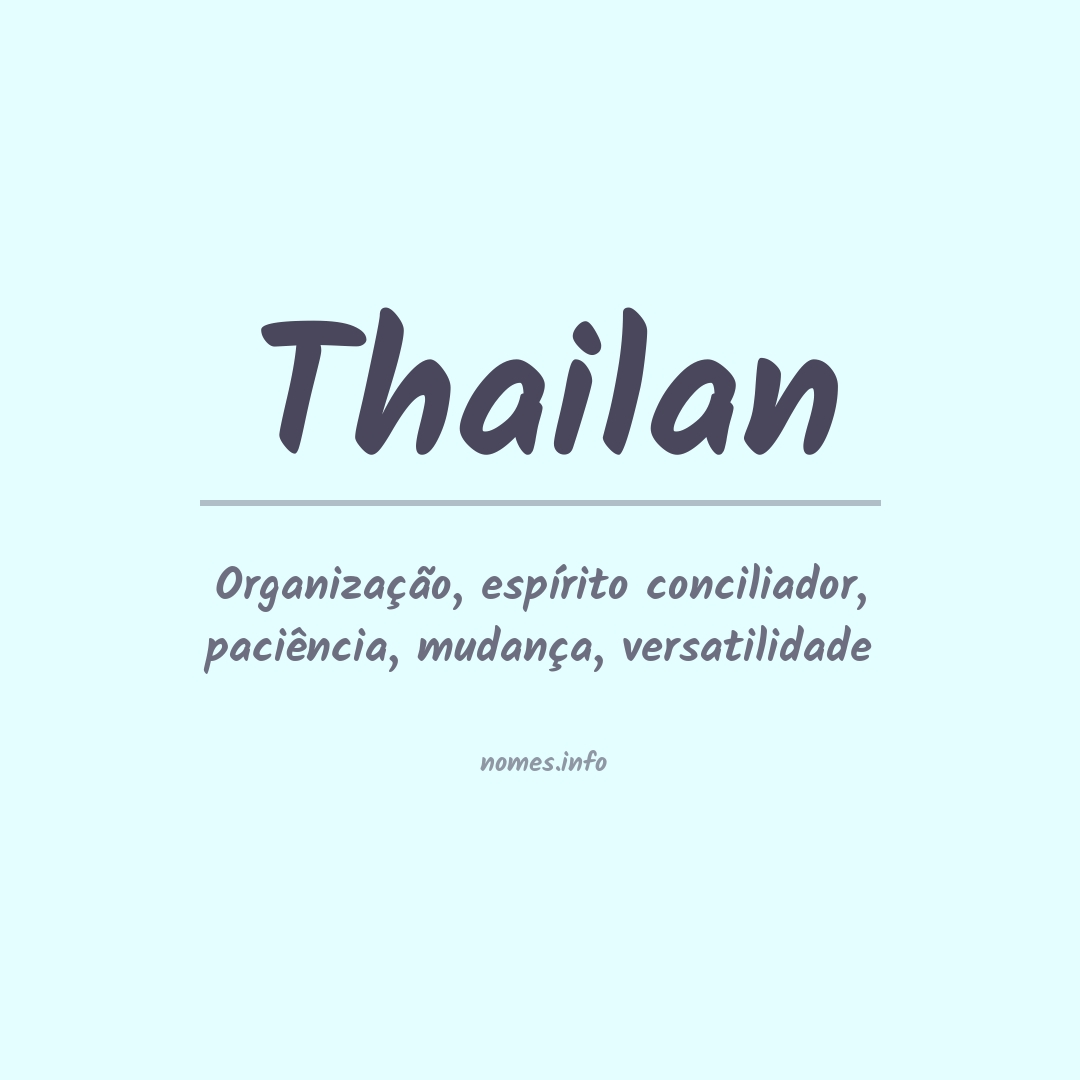 Significado do nome Thailan